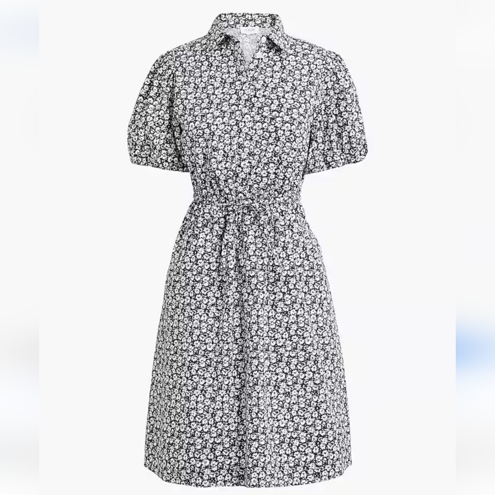 NwtJ.CREW Factory Short-sleeve Collared Mini Dress Women's Size 4 Navy And White